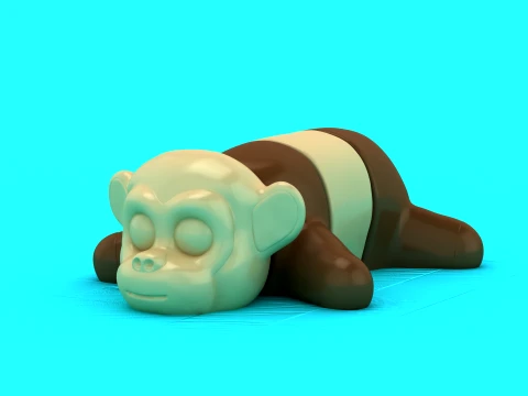 Cute Flexi Monkey 3D Model