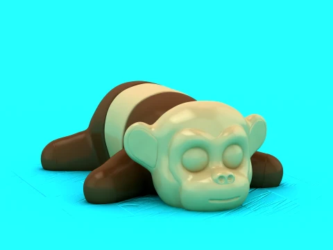 Cute Flexi Monkey 3D Model