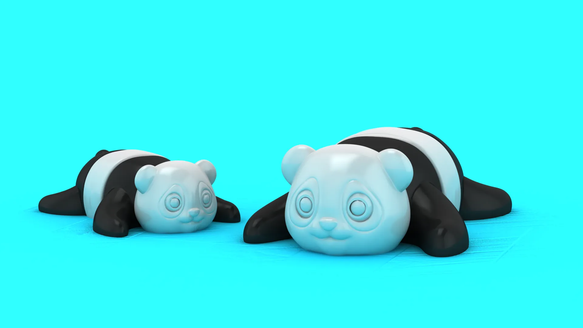 Cute Flexi Panda 3D Model .c4d .max .obj .3ds .fbx .stl .blend