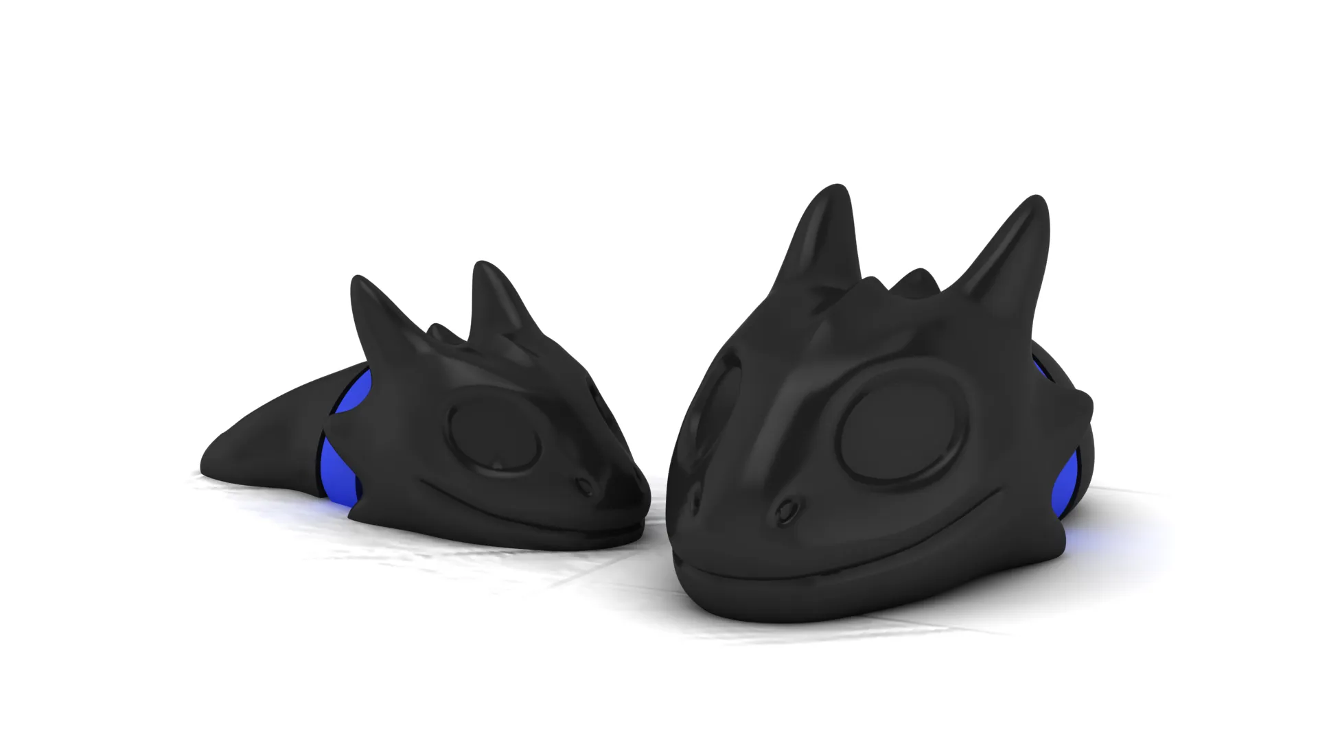 Black Flexi Dragon 3D Model .c4d .max .obj .3ds .fbx .stl .blend 