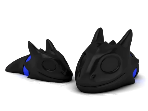 Black Flexi Dragon 3D Model
