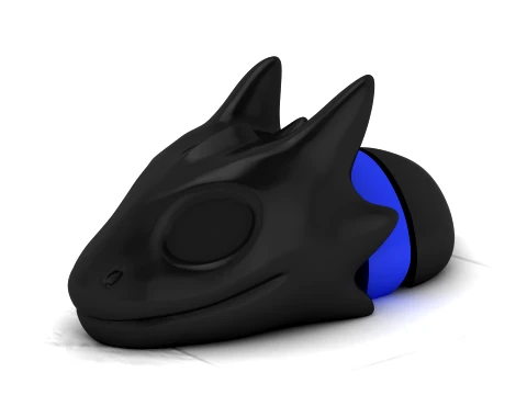 Black Flexi Dragon 3D Model