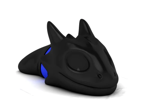Black Flexi Dragon 3D Model