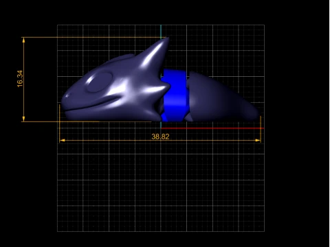 Black Flexi Dragon 3D Model