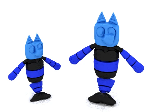 Chat Bleu Flexi Modèle 3D