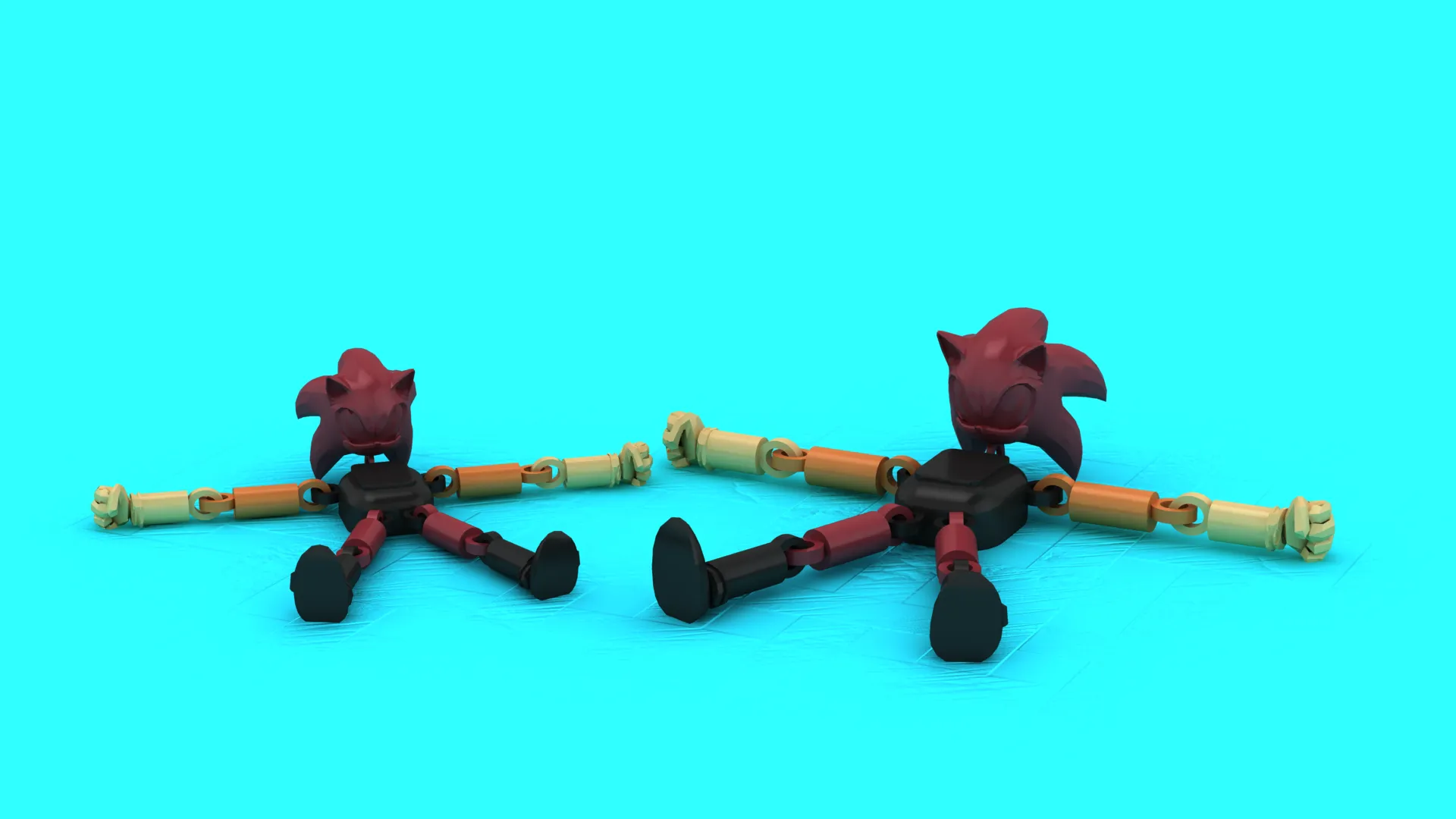 Flexi Sonic Figure 3D Model .c4d .max .obj .3ds .fbx .stl .blend