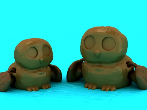 Chouette flexible mignonne Modèle 3D