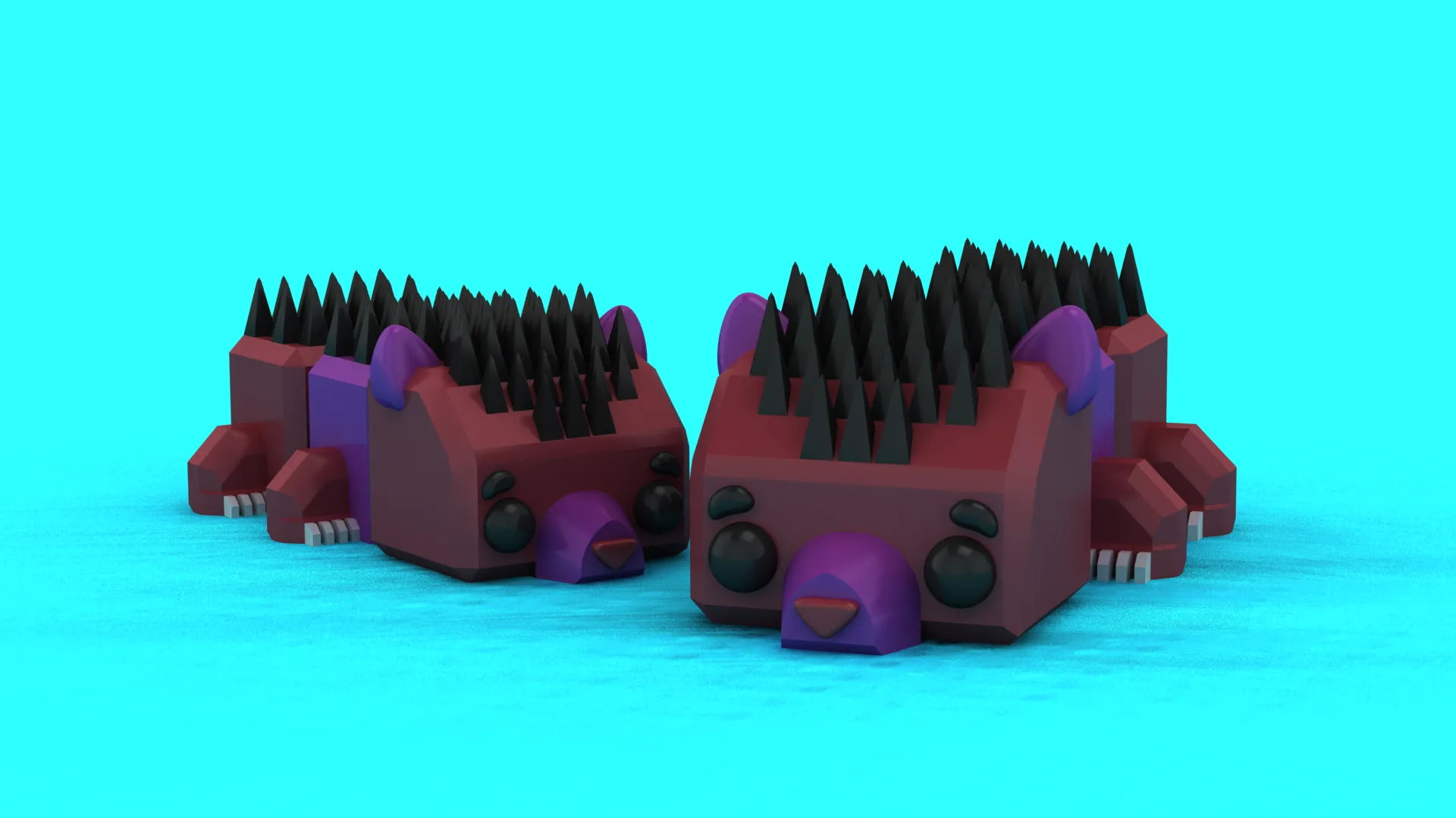 Spiky Flexi Bear 3D Model .c4d .max .obj .3ds .fbx .stl .blend 