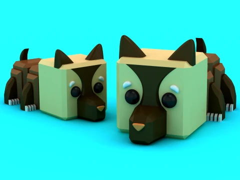Cube Flexi Dog 3D Model