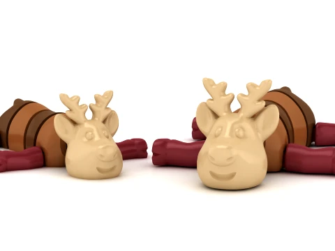 Sevimli Esnek Ren Geyiği 3D Model
