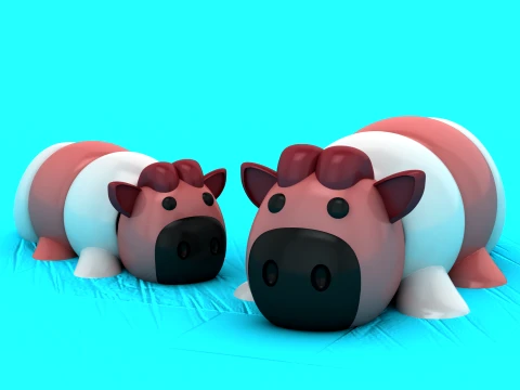 Vache flexible mignonne Modèle 3D