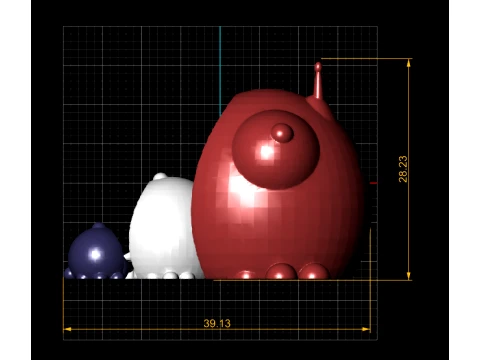 Cute Flexi Ladybug 3D Model