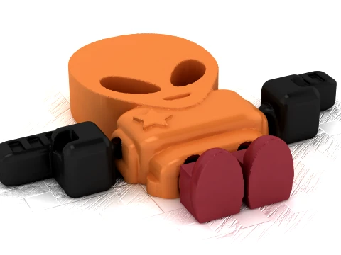 Alien Flexi Figure 3D Model