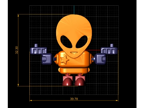 Alien Flexi Figure 3D Model