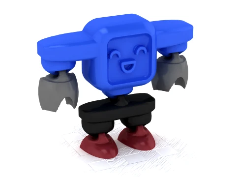 Cute Robot Figure 3D Model