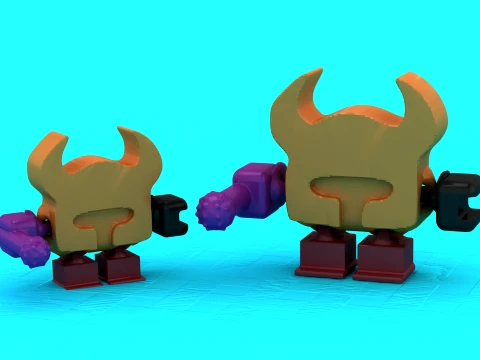 Horned Flexi Robot 3D Model
