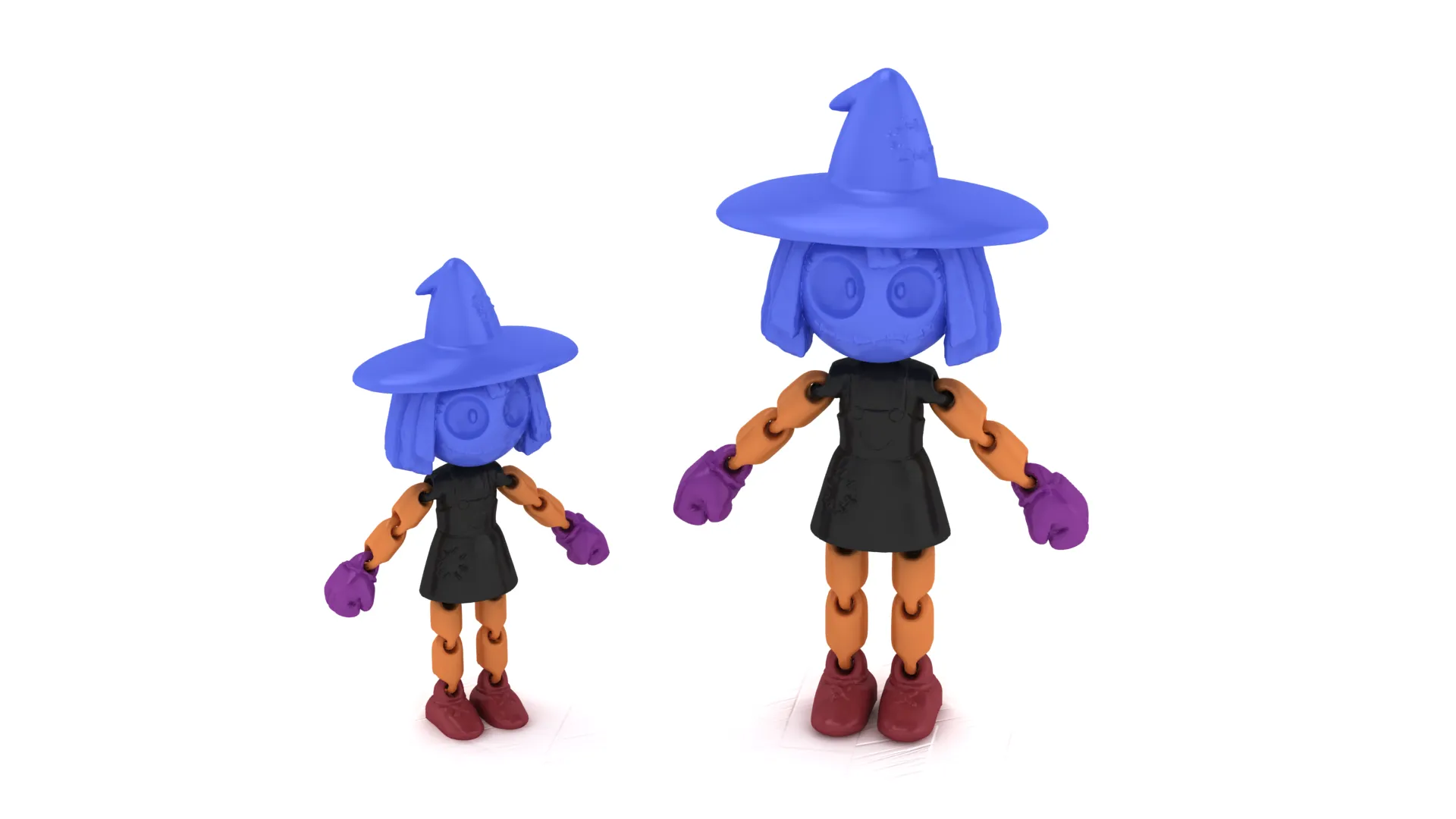 Flexi Witch Figure 3D Model .c4d .max .obj .3ds .fbx .stl .blend
