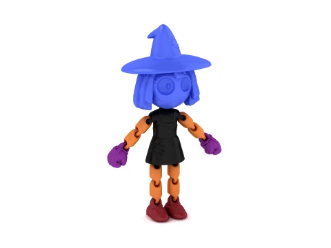 Flexi Witch Figure 3D Model