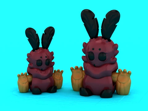 Sevimli Boynuz Yaratık 3D Model