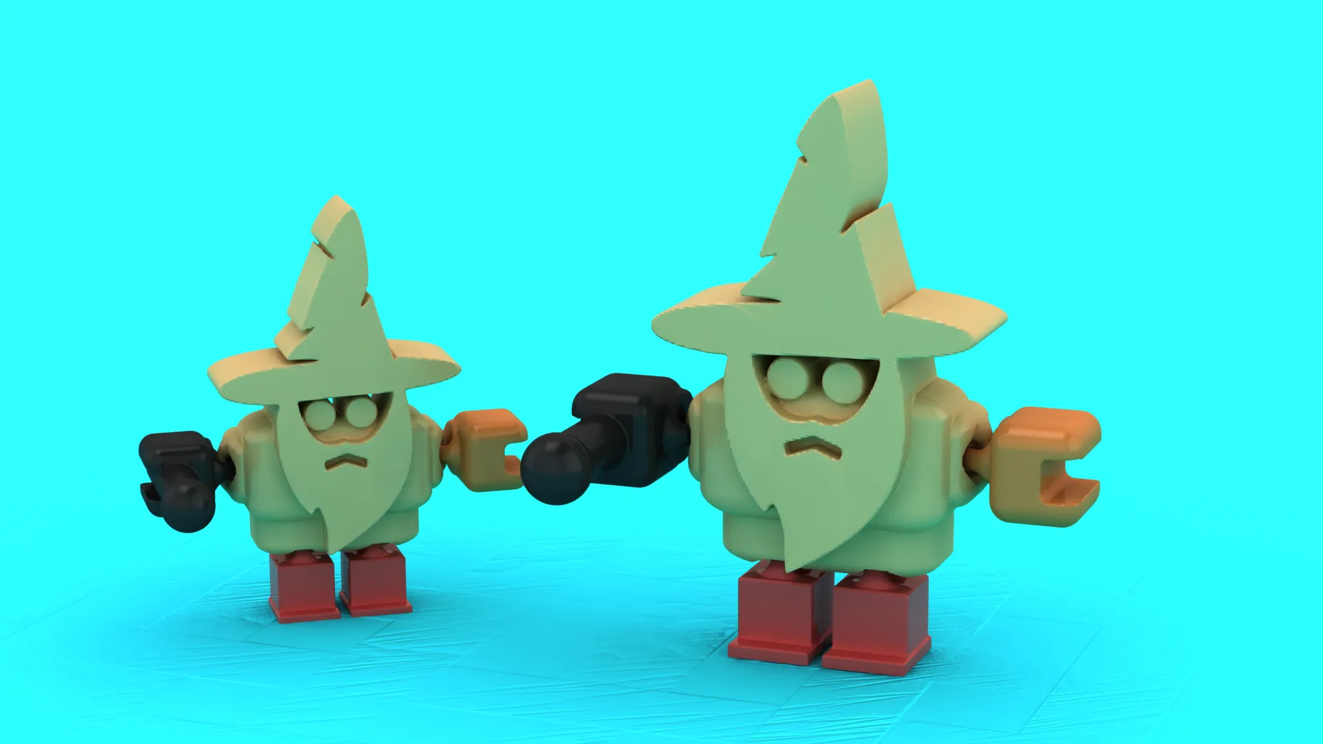 Flexi Wizard Robot 3D Model .c4d .max .obj .3ds .fbx .stl .blend 