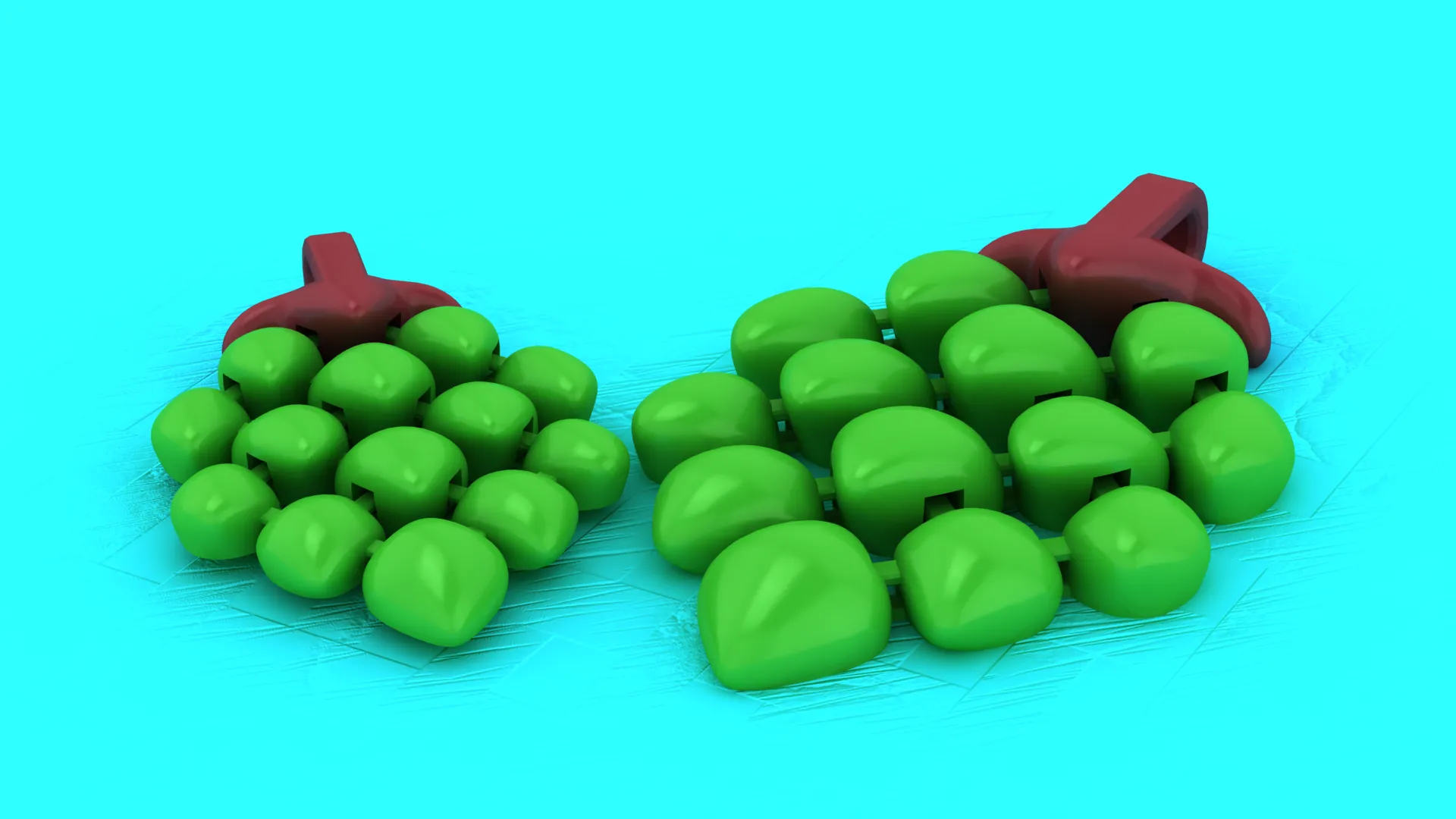 Flexi Grape Cluster 3D Model .c4d .max .obj .3ds .fbx .stl .blend