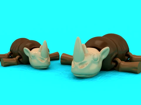 Figura Flexi Rinoceronte Modelo 3D
