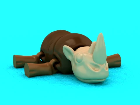 Flexi Rhino Figure 3D Model
