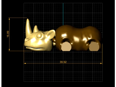 Flexi Rhino Figure 3D Model