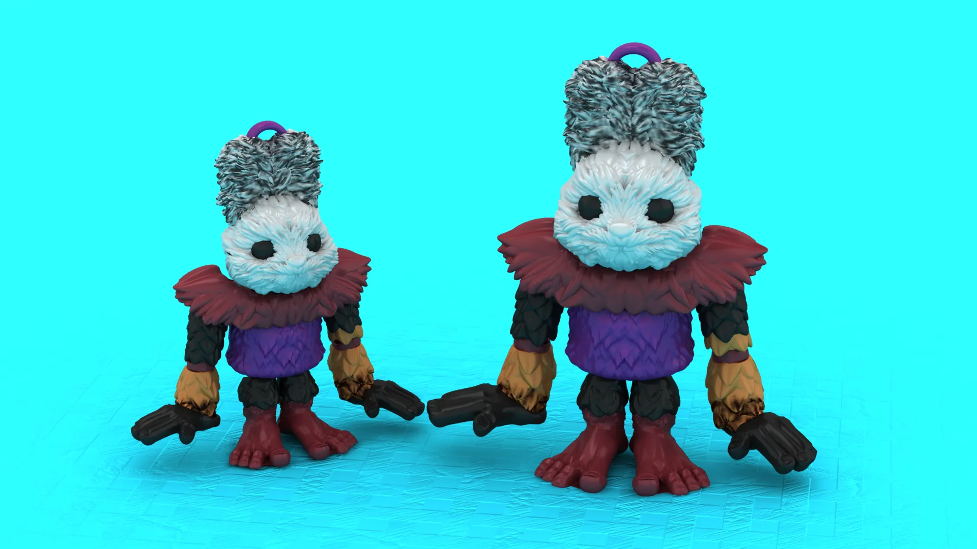Feathered Warrior Figure 3D Model .c4d .max .obj .3ds .fbx .stl .blend 