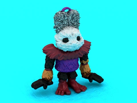 Feathered Warrior Figure 3D Model