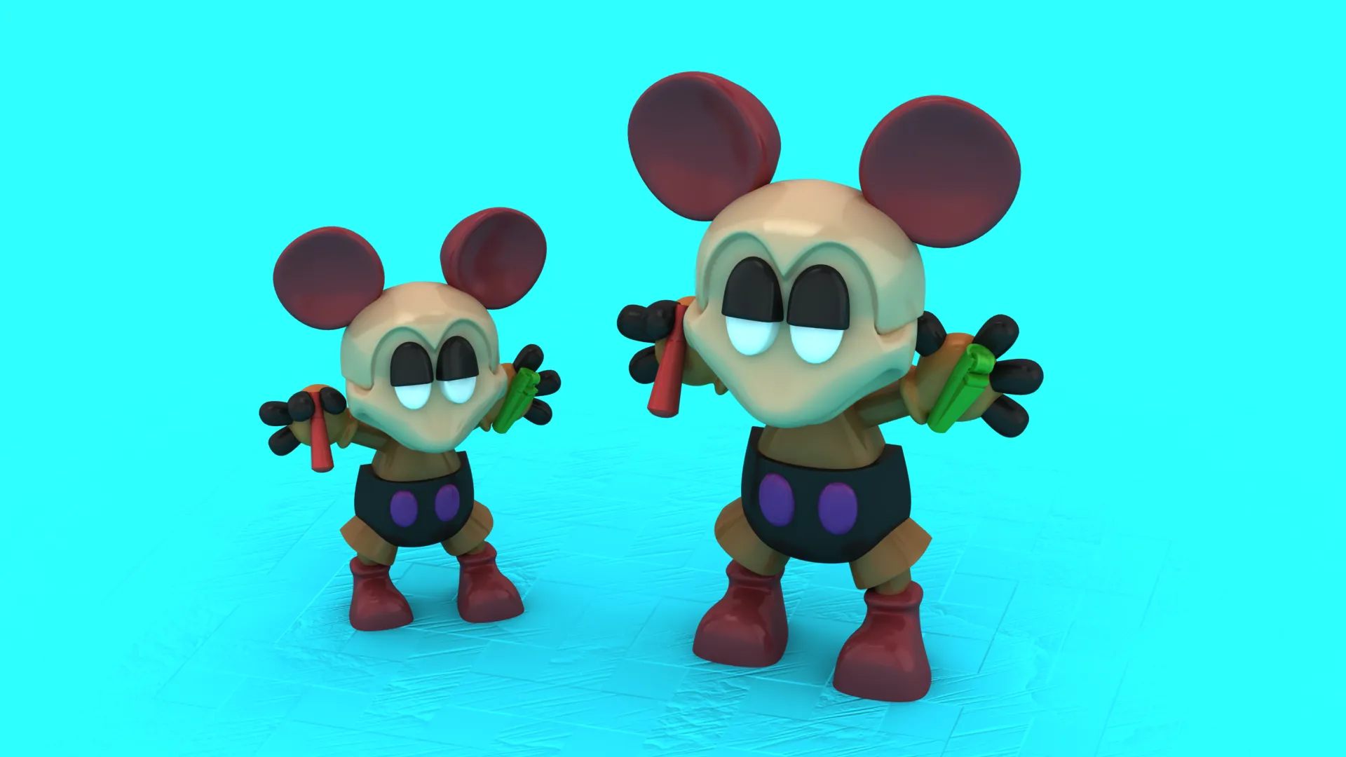 Cartoon Mouse Figure 3D Model .c4d .max .obj .3ds .fbx .stl .blend