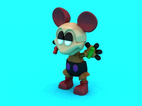 Cartoon Mouse Figure 3D Model