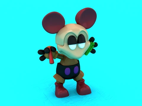 Cartoon Mouse Figure 3D Model