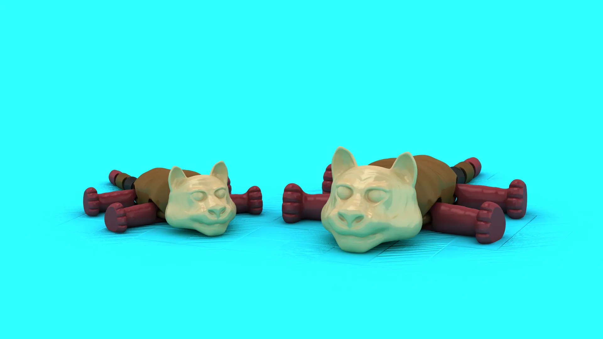 Flexi Tiger Figure 3D Model .c4d .max .obj .3ds .fbx .stl .blend