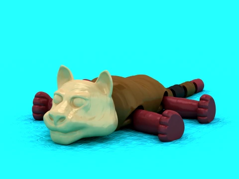 Flexi Tiger Figure 3D Model