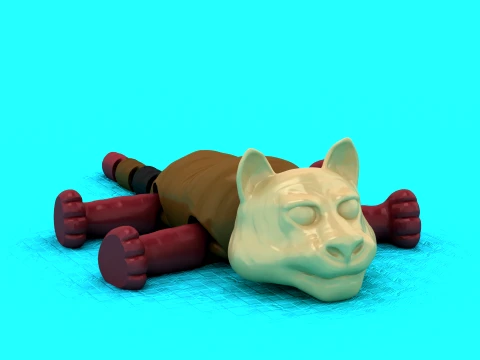 Flexi Tiger Figure 3D Model