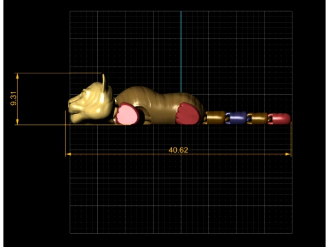 Flexi Tiger Figure 3D Model