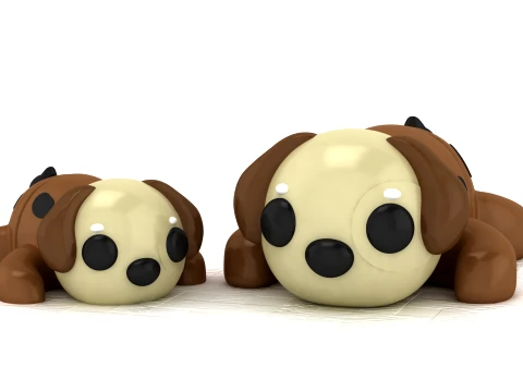 Cute Flexi Puppy 3D Model