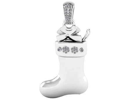 Christmas Stocking Gold Pendant 3D Model