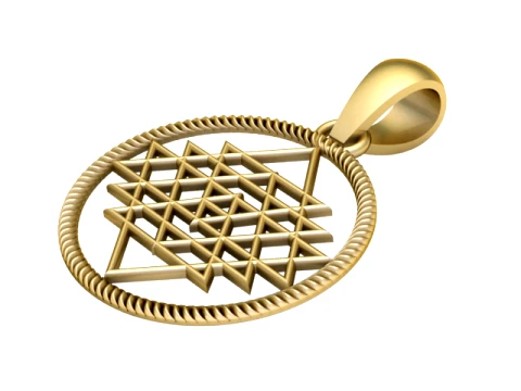 Pingente de Ouro Geometria Sagrada Modelo 3D