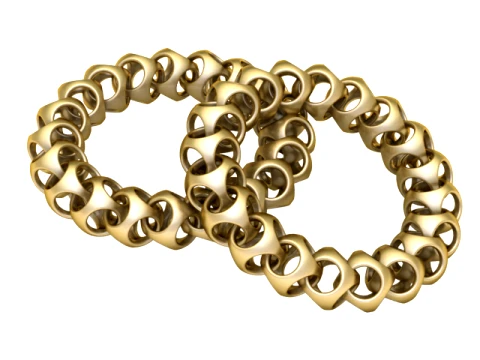 Pulseira de corrente de ouro entrelaçada Modelo 3D