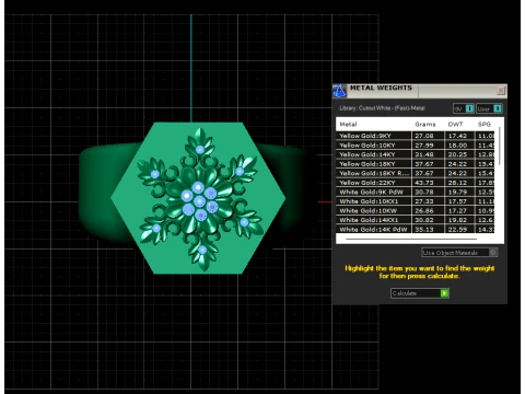 Floral Diamond Gold Signet Ring 3D Model