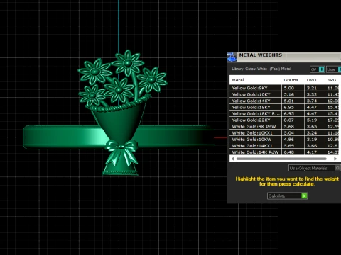 Floral Bouquet Gold Ring 3D Model