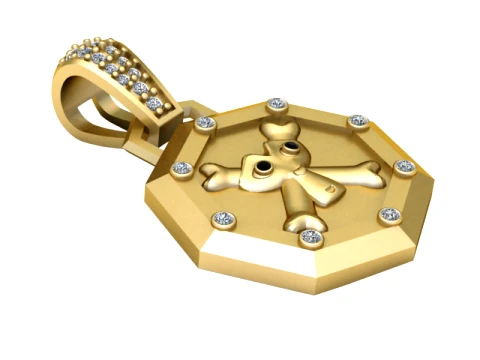 Pingente Jester Diamante Ouro Modelo 3D