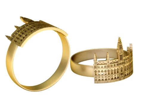 Anel de ouro Big Ben Londres Modelo 3D