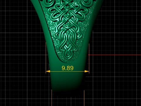 Medieval Knight Gold Signet Ring 3D Model