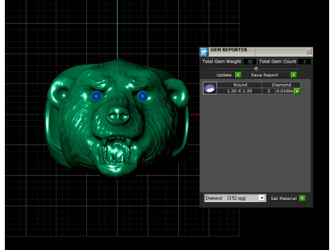 Roaring Bear Gold Signet Ring 3D Model