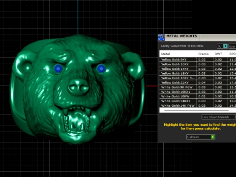 Roaring Bear Gold Signet Ring 3D Model