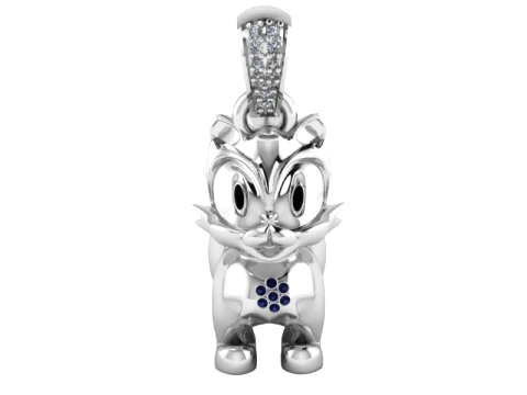 Top Hat Cat Gold Pendant 3D Model