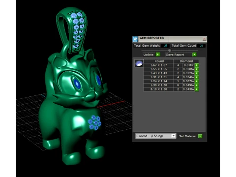 Top Hat Cat Gold Pendant 3D Model